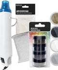 Cool Crafting Tool Heat Gun For Embossing And Shrink Wrap Includes Four Embossing Powders And Anti Static Pad Great For Arts And Crafts Candles Wax Paper And Card Making Projects.