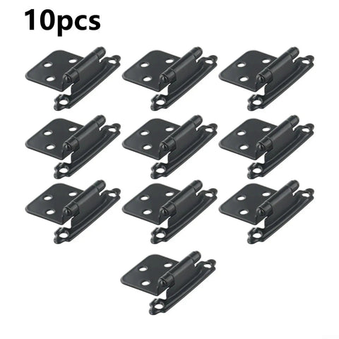 10 Pack Self Closing Cabinet Hinges For Overlay Flush Doors Quiet Soft Close Hardware In Cold Rolled Steel Black Finish