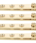 Hidden Pivot Door Hinges With Sleek Gold Finish, 8 Piece Copper Set, showcasing hinge plates and pins.