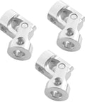 5 Pack Universal Rotatable Steering Shaft U Joint Coupler for RC Cars Robots Crawlers and Boats 6mm to 6mm Metal Motor Connector With 360 Degree Universal Joint Durable Direct Axis Motor Use silver metal couplers shown