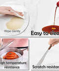Real Deal Heavy Duty Round Wood Lazy Susan Turntable Slick 360 Rotation Non Slip Base No Sweat Serving Tray For Large Dining Tables With Non Scratching Feet, easy to clean and scratch resistant finish.