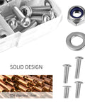 130 Piece Stainless Steel Screws Bolts Nuts Set With M6 Half Round Head And Flat Round Head Hex Machine Screws Full Thread