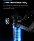 Close-up of the SCORP-C 3-Axis Gimbal Stabilizer battery with 2500mAh capacity for DSLR and Mirrorless Cameras, 5.5lb Payload.