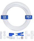 Easy Do It Yourself Refrigerator Water Line Kit For Ice Maker With One Quarter Inch OD 39.4 Foot Tubing Push To Connect Quick Connect Fittings