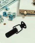 Metal Toggle Latch Set For Cabinets And Boxes Black Heavy Duty Spring Loaded Concealed Closure Clasp with assembly parts