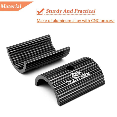 Heavy Duty Aluminum Bike Handlebar Shim 25.4 To 31.8 Mm Reducer Spacer Kit showing wavy clamp design and CNC finish
