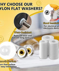 1200 Pcs Nylon Washers Kit White Insulating Spacers Set M2 To M10 For Electrical And Electronic Projects At Home And In The Garden Perfect For DIY Nerds Auto Repairs Pro Grade Nylon Spacers Non Conductive Spacers, white nylon flat washers with insulation and wear resistance