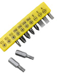 Get This Cool 10 Piece Screwdriver Bit Set With Hex Shank For All Your Power Tool Needs Plus Nut Drivers For Philips Slotted Torx And Square Bits To Fix Everything Around The House Like A Pro Today. Yellow 10-piece hex shank screwdriver bit set with Philips, slotted, Torx, square, and nut driver bits