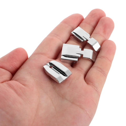 Close-up of Must Have Dope 5 Piece Multifunctional Sewing Machine Presser Foot Set with adjustable components for home use.