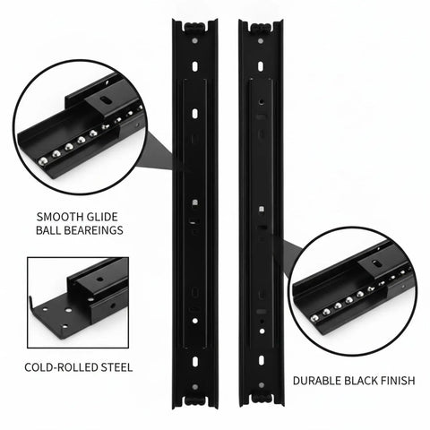 Upgrade Your Kitchen Cabinets And Office Drawers With Black Steel Ball Bearing Slides For Smooth Glide Bottom Mount Hardware