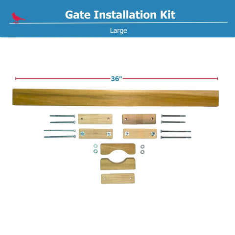 Gate Installation Kit For Stairways 36 Inch Banister Clamp Set Easy Mount No Holes No Adhesive with wood adapter and clamps