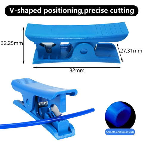 V-shaped positioning tool with precise cutting for Blue PU Pneumatic Hose 8mm OD 5mm ID 10m For Air Compressors And Gas Transfer