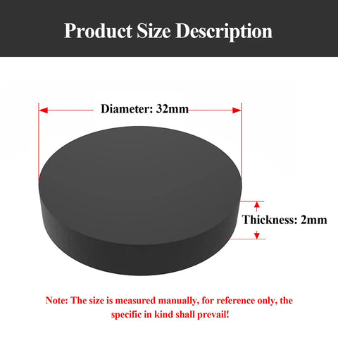 20 Pcs Rubber Round Plates 2mm Thick 22-32mm Diameter Anti Vibration Damping Pads For Industrial Equipment Anti Slip Heavy Duty Built Tough Spacers With Noise Reduction And Floor Protection, 32mm diameter