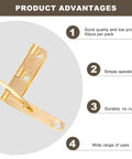 Golden Iron Decorative Hinges For Jewelry Boxes And Chests Rust Resistant DIY Friendly Easy Install hinge with features list.