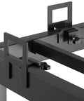 Set Of Six Non Slip Mattress Slide Stoppers To Keep Ya Bed Locked Down With Zero Fuss Tool Free Install Black Anti Shift Retainers close-up on steel clips mounted.