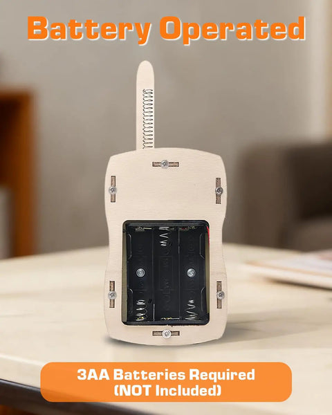 DIY Walkie Talkie Kit For Kids Age 8-14, Electronics Project Toy That Builds Problem Solving, Engineering Skills, And Creative Confidence, Super Fun Educational Building Kit Gift For Boys And Girls Ages 8 10 12 14, back view, 3 AA battery slot
