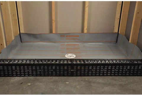 Kirb Perfect KP-543 Shower Curb Guard with Two Side Panels, adjustable height and length, fiberglass-filled ABS installed