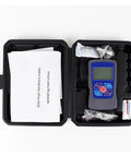 Digital Fruit Hardness Tester Penetrometer For Apples Pears Grapes Oranges Dead Nuts in black case with instructions.