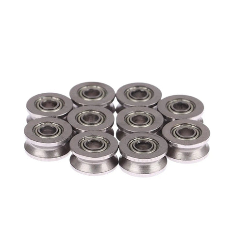 10 Pack V624ZZ V Groove Sealed Ball Bearing Track Rollers for sliding doors, featuring precision metal roller wheels.