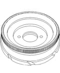 Top Tier Aftermarket Flywheel With Integrated Ring Gear Straight Up Replacement For Massey Ferguson Tractors, 12 Inch steel part.