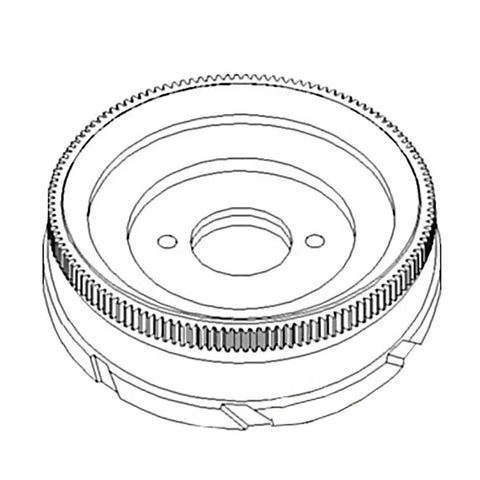 Top Tier Aftermarket Flywheel With Integrated Ring Gear Straight Up Replacement For Massey Ferguson Tractors, 12 Inch steel part.