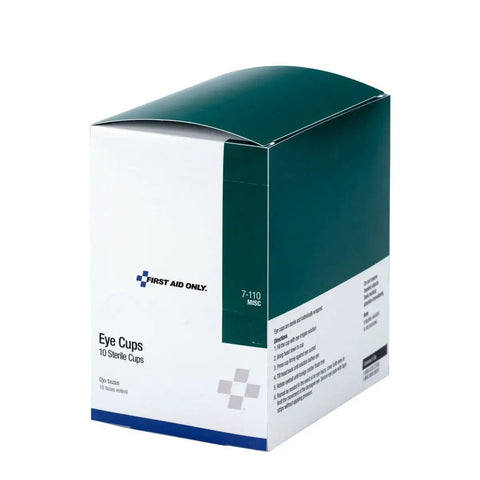Box of Sterile Eye Cups For Eye Irrigation, 10 Per Box, Clear Plastic, Grab And Go First Aid Refill, Portable Single Use Packets