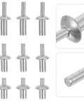 Knock Type Expansion Rivet Kit 130 Pcs M5 aluminum core pop blind rivets with round head, detailed view, for repairs and DIY