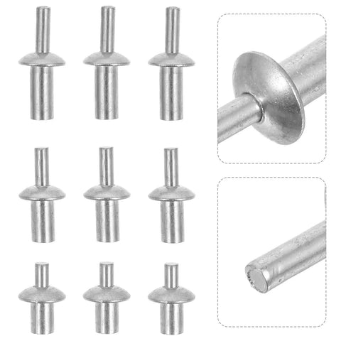 Knock Type Expansion Rivet Kit 130 Pcs M5 aluminum core pop blind rivets with round head, detailed view, for repairs and DIY