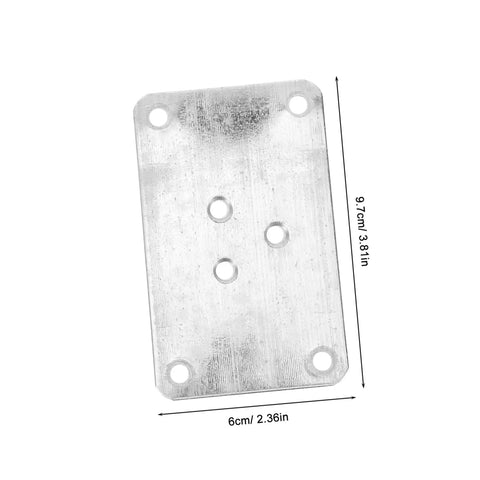 Solid As A Rock Heavy Duty Iron Furniture Leg Conversion Brackets For Couches And Tables flat mounting plate 6cm x 9.7cm in silver.