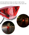 6 To 80V Waterproof Electric Bike Tail Light With 59 Inch Cable showing red light in night cycling scenes