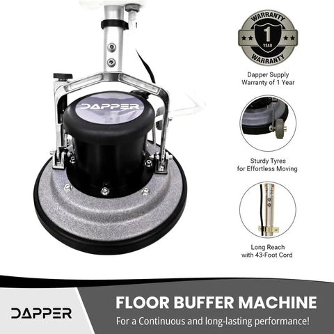 Commercial Grade 13 Inch Floor Buffer And Polisher Machine With Random Orbit Design Made Heavy Duty to tackle tough grime.