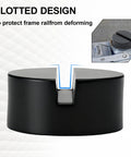 Aoheke black rubber jack stand pad adapter with slotted design to protect frame rails, front view