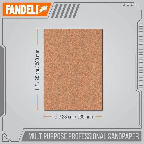 All Purpose Sandpaper Set With 80 120 220 Grits 25 Sheets Of 9x11 Inches Cut To Fit Metal And Wood displayed in packaging