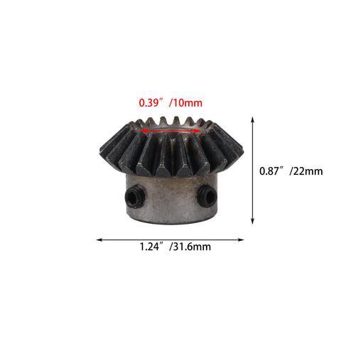 Beefy 45 Steel Tapered Bevel Gear Wheel 1.5 Modulus 20 Teeth 10mm Bore Silver Finish Heavy Duty Industrial Gear Replacement Pack Of 2