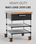 Kitchen cart on 4 inch heavy duty caster wheels set of 4 with threaded stem half inch screw diameter each caster supports 500 lbs