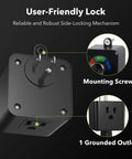 Plug In 3 Speed Fan Speed Controller with easy knob for inline duct exhaust fans showing mounting screw and grounded outlet.