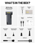 "What's in the box: B10 Pro Max Cordless Electric Air Duster with accessories including nozzles, brushes, storage bag, and cables."