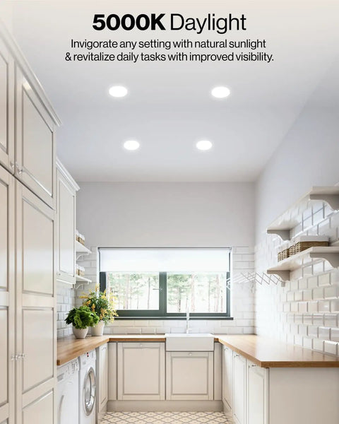 Top Shelf 4 Pack 6 Inch Retrofit LED Recessed Lighting With Baffle Trim Dimmable Design Adjustable Mount For Bright As Day Glow 13W Equals 120W 5000k Daylight Hue Perfect For Quick Zero Headache Install Anywhere Needed