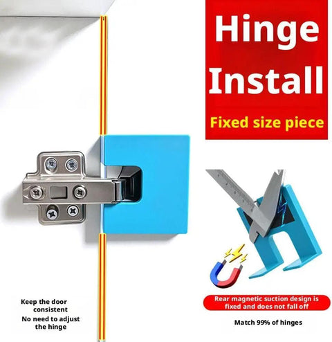 Hinge Mate Quick Install Tool For Doors And Cabinets, Magnetic Locking Jig Keeps Hinges In Place, Adjustable Guide For Installation