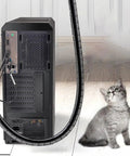 10m Black Spiral Cable Sleeve For Pet Proof Cord Management And Desk Wire Protection Kit with kitten nearby