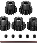 Beefed Up Five Gear Pinion Set For 1/8 And 1/10 RC Cars With 5mm Bore Hardened Steel Gears Including 13T 14T 15T 16T 17T