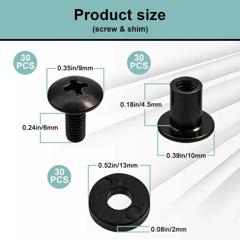 Kickass Chicago Screws For Gun Holsters And Kydex Fittings With Rubber Washers Tough As Nails 1/4 Inch Fastener Kit size details.