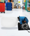 Powerful 1HP Wall Mounted Dust Collector With 550 CFM Strong Suction And 14.8 Gallon Collection Bag, showcased in workshop setting.