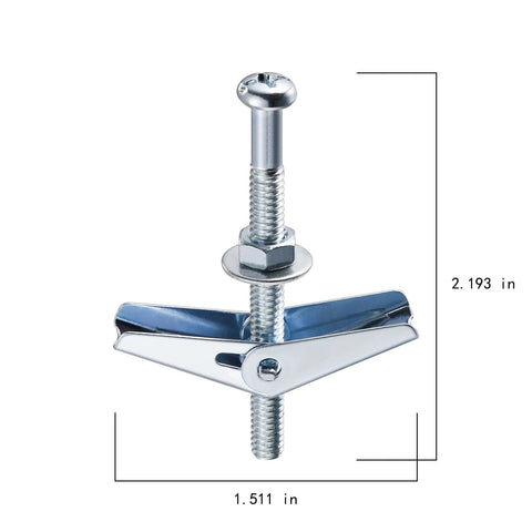 Heavy Duty Drywall Anchors And Screws Set 30 Pieces One Eighth Inch Toggle Bolts And Wing Nuts Hollow Wall Anchors Assortment Kit