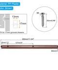 Top Shelf 12 Inch Side Mounted Plastic Drawer Slides With Mounting Screws Smooth Glide Cabinet Guide Rails Brown 8 Piece Kit dimensions and details.