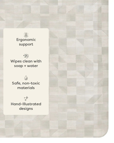 Close-up view of the Anti Fatigue Kitchen Floor Mat Three Quarters Inch Thick Ergonomic Bounce Back Foam Cushioned Mat For Standing Desk and Kitchen Georgia Clay 22 By 36 Inches, showing ergonomic support and wipe-clean features.