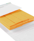 Pro Grade pH Test Strips Kit 6.9 to 8.4 Indicator Paper close-up showing 10 pieces of orange litmus strips in a pack