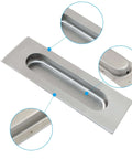 4 Pack 4.72 Inch Recessed Pocket Door Handles Brushed Nickel Stainless Steel for sliding barn doors, patio, cabinets, closets