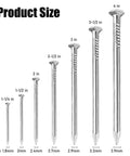 Various sizes of Built Tough 3 Inch Stainless Steel 304 Hanging Nails displayed for picture mounting.