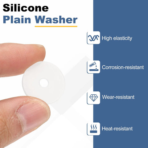 Silicone Flat Washer M4 Size Pack of 20 With 4mm Inner Diameter 15mm Outer Diameter 1.5mm Thick Heat Resistant Wear Resistant Corrosion Resistant